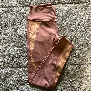 Pink and gold Alo leggings